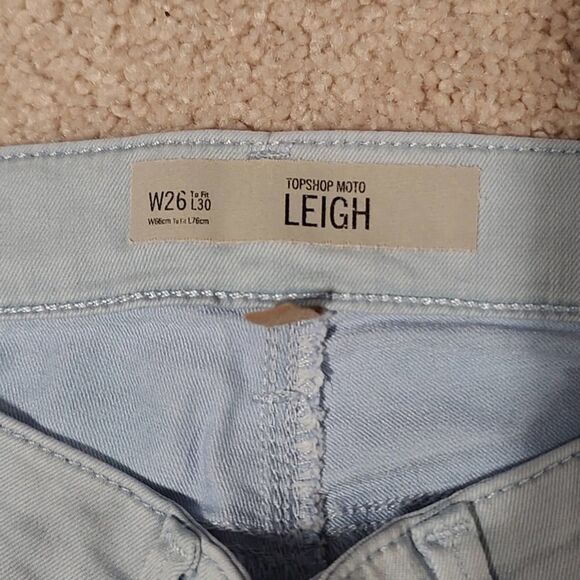 Topshop Moto Leigh Light Blue Jeans Size 26 - Picture 6 of 8